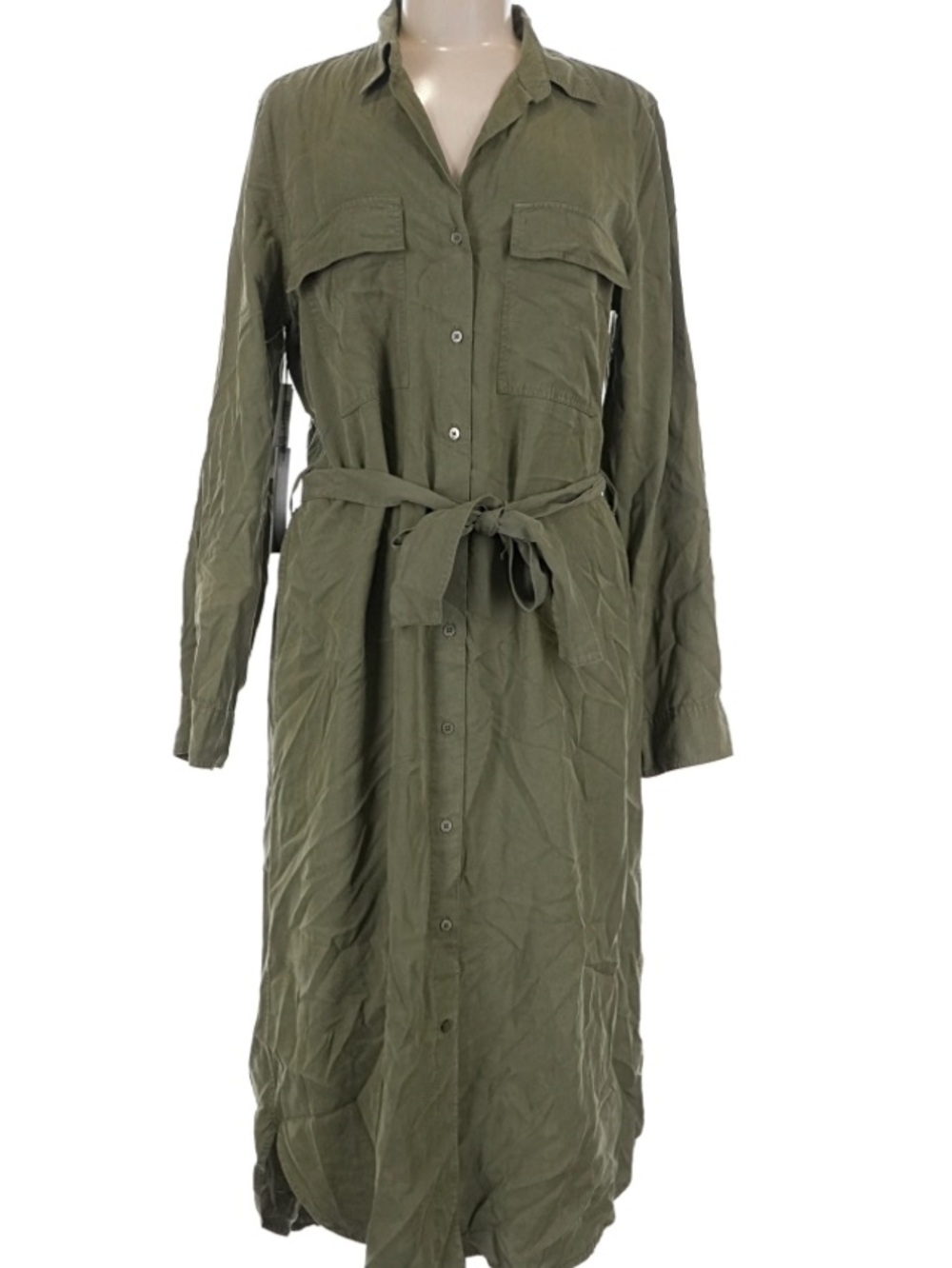 Abating Utility Shirt Dress in GD Army Green with Tags